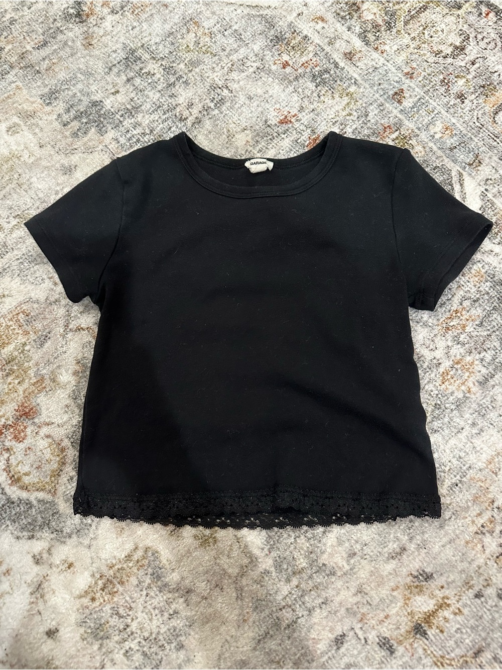 Garage black crop top